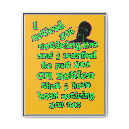noticed you noticing - framed canvas art (yellow)