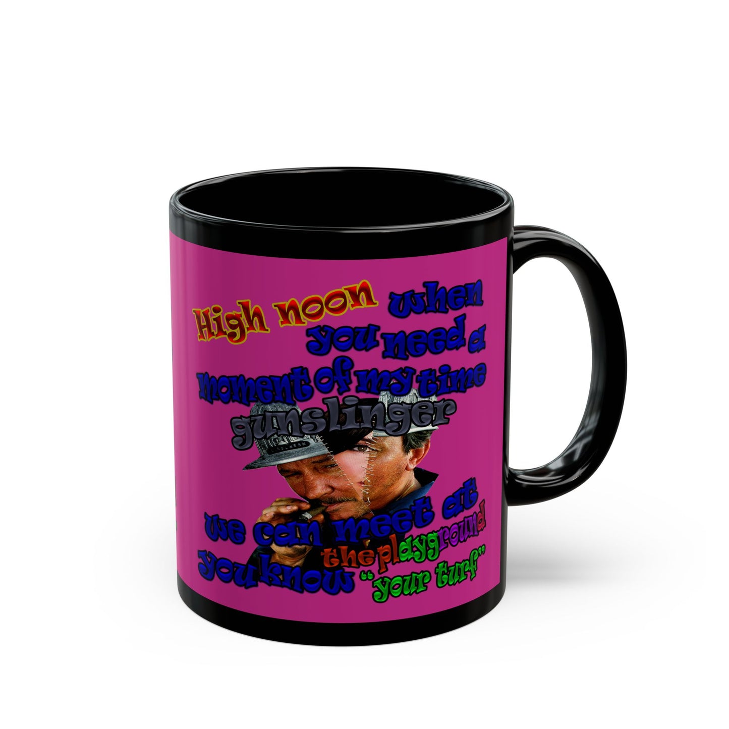 high noon - Black Mug (pink)