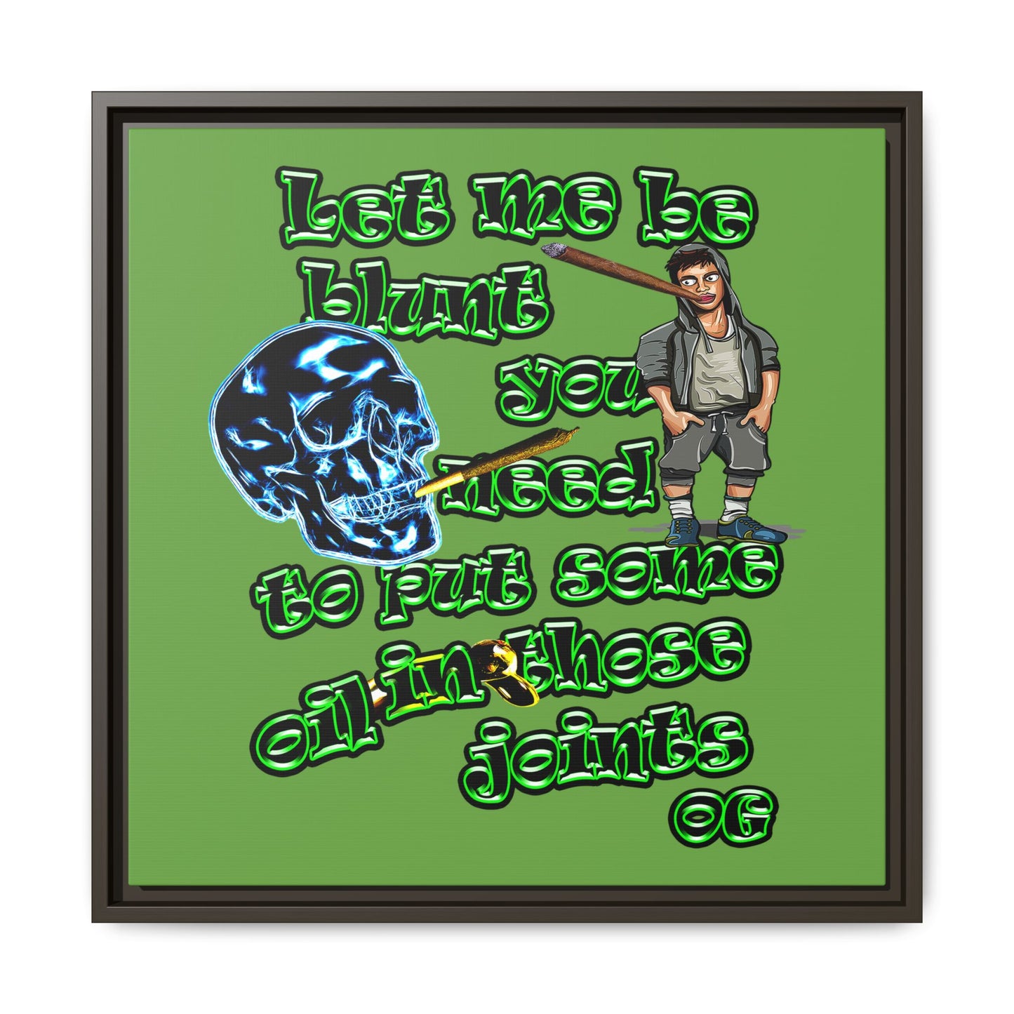 og - framed canvas art (green)