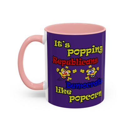 popping like popcorn - Accent Mug (purple)