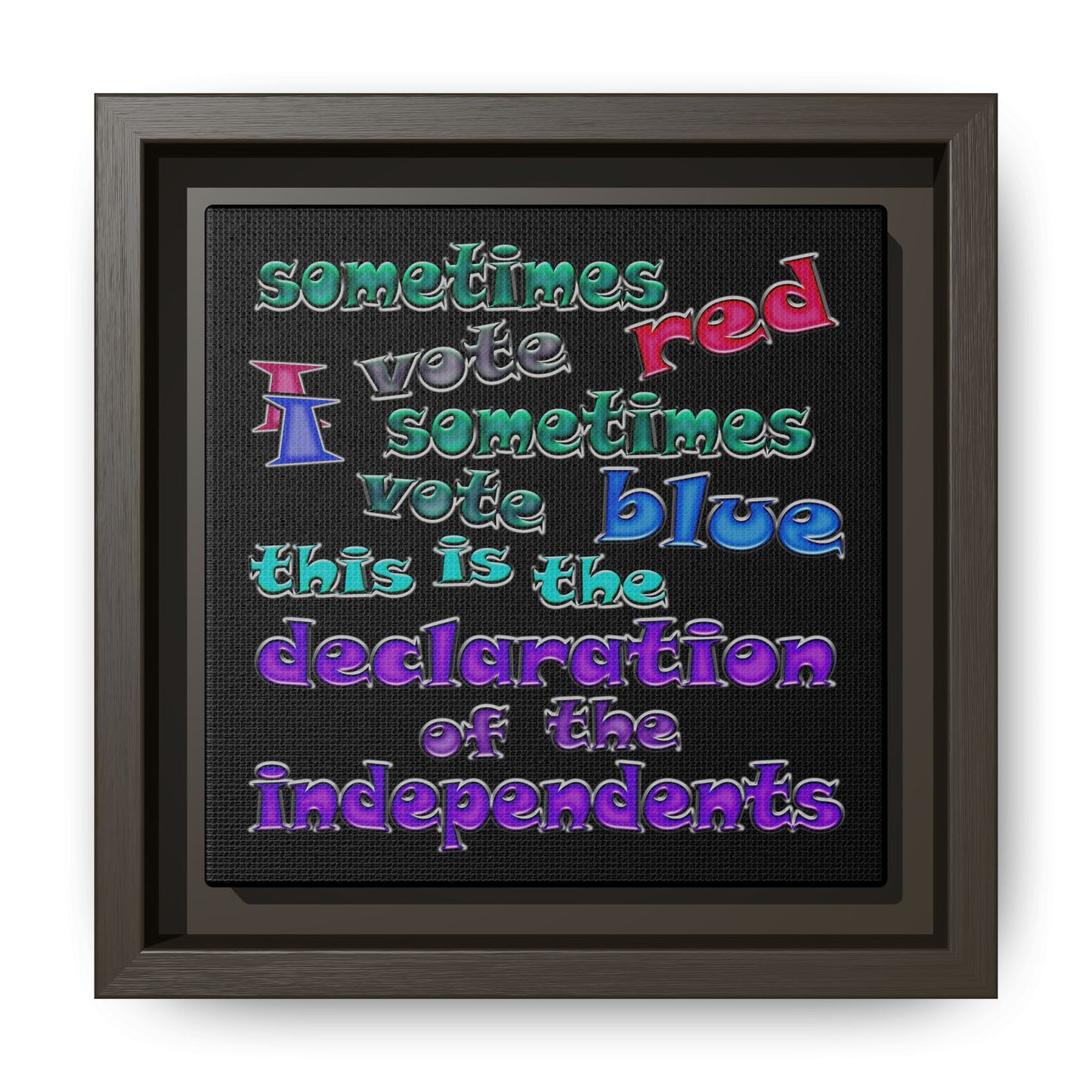 declaration of the independents - framed canvas art (black)