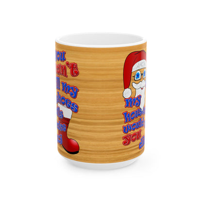 santa's shoes - White Mug (butterscotch wood finish)