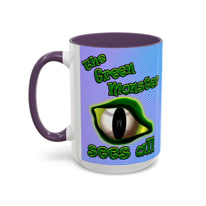 green monster - Accent Mug (light blue-purple wave)