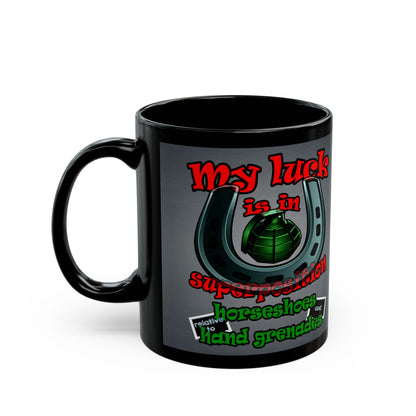 my luck - Black Mug (grey-light grey)