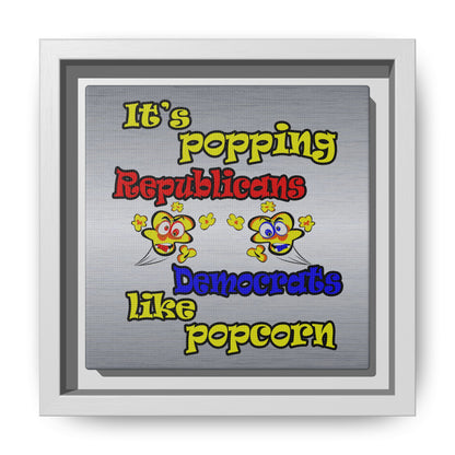 popping like popcorn - framed canvas art (brushed nickel)