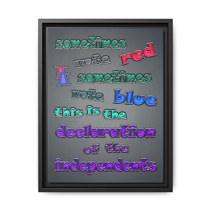 declaration of the independents - framed canvas art (grey-light grey)