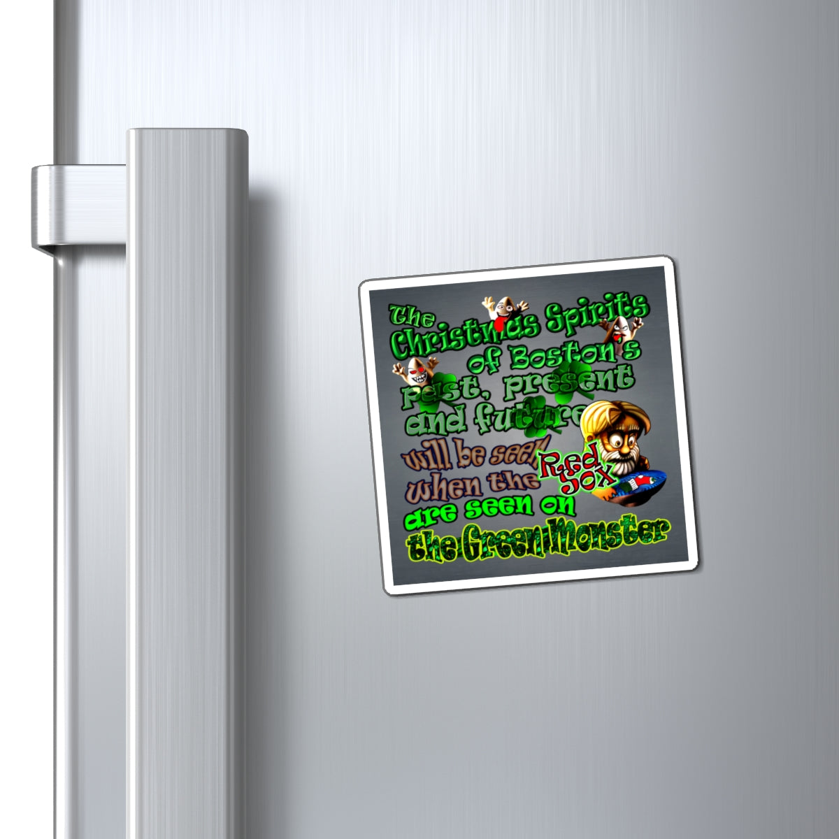 christmas spirits of boston - Magnets - (grey-light grey)