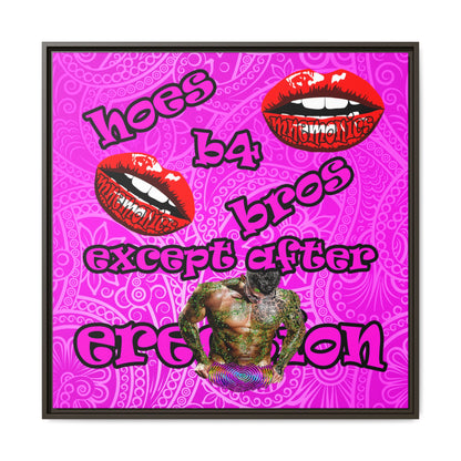 hoes b4 bros - framed canvas art (pink swirl)