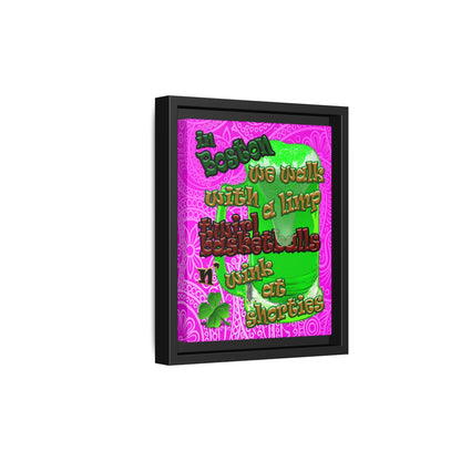 celtics logo - framed canvas art (pink swirl)