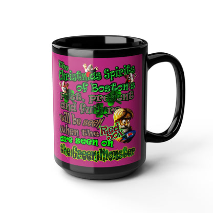 christmas spirits of boston - Black Mug (pink)