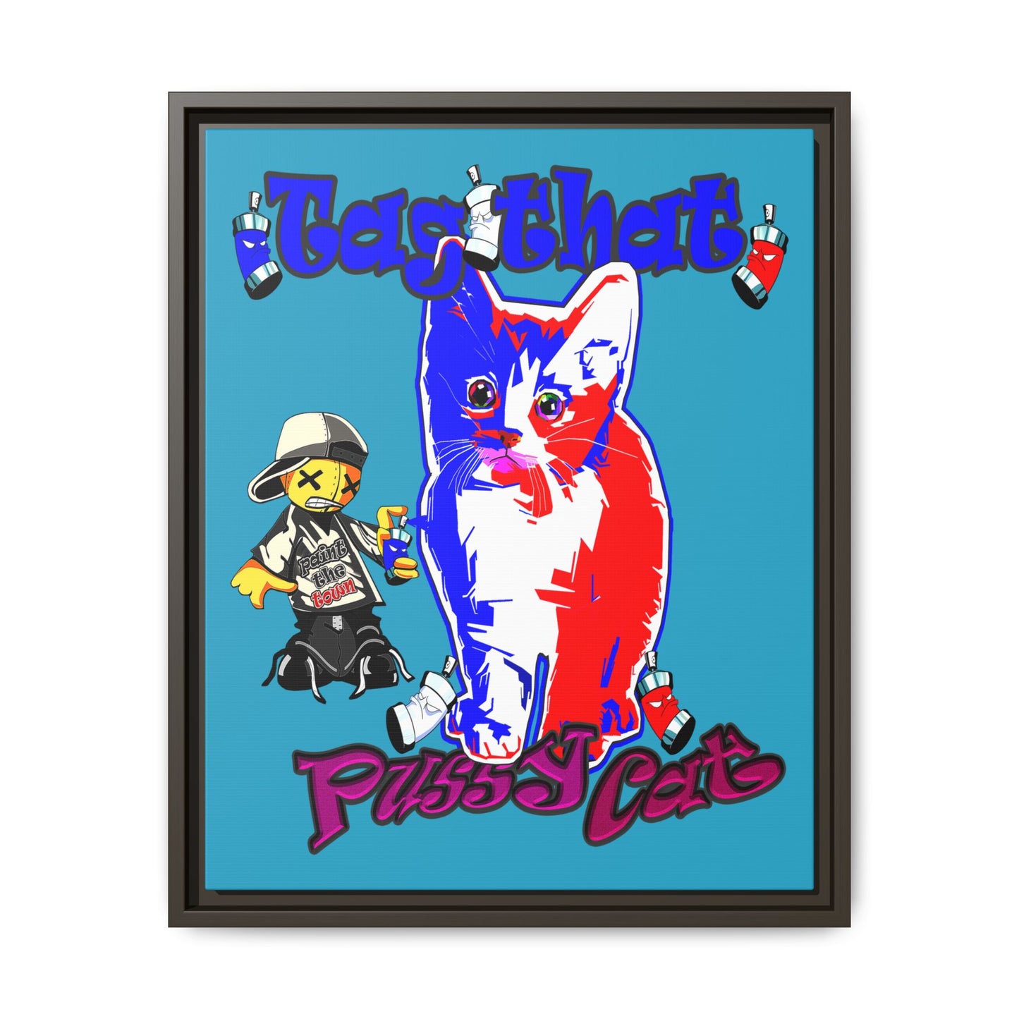 tag that - framed canvas art (turquoise)