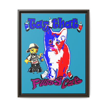 tag that - framed canvas art (turquoise)