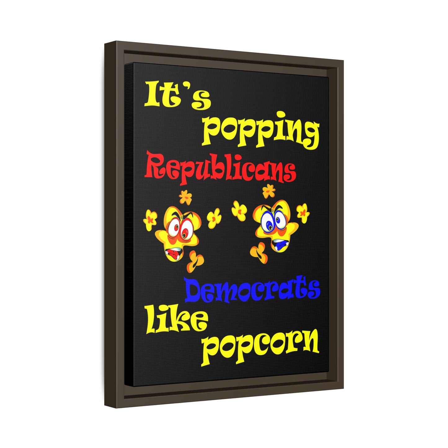 popping like popcorn - framed canvas art (black)