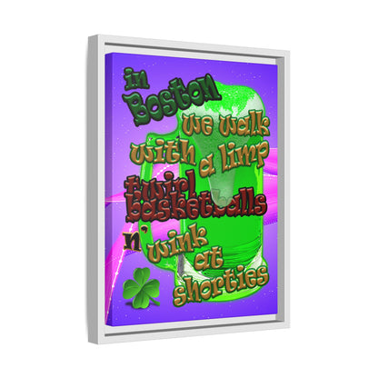 celtics logo - framed canvas art (purple-pink wave)