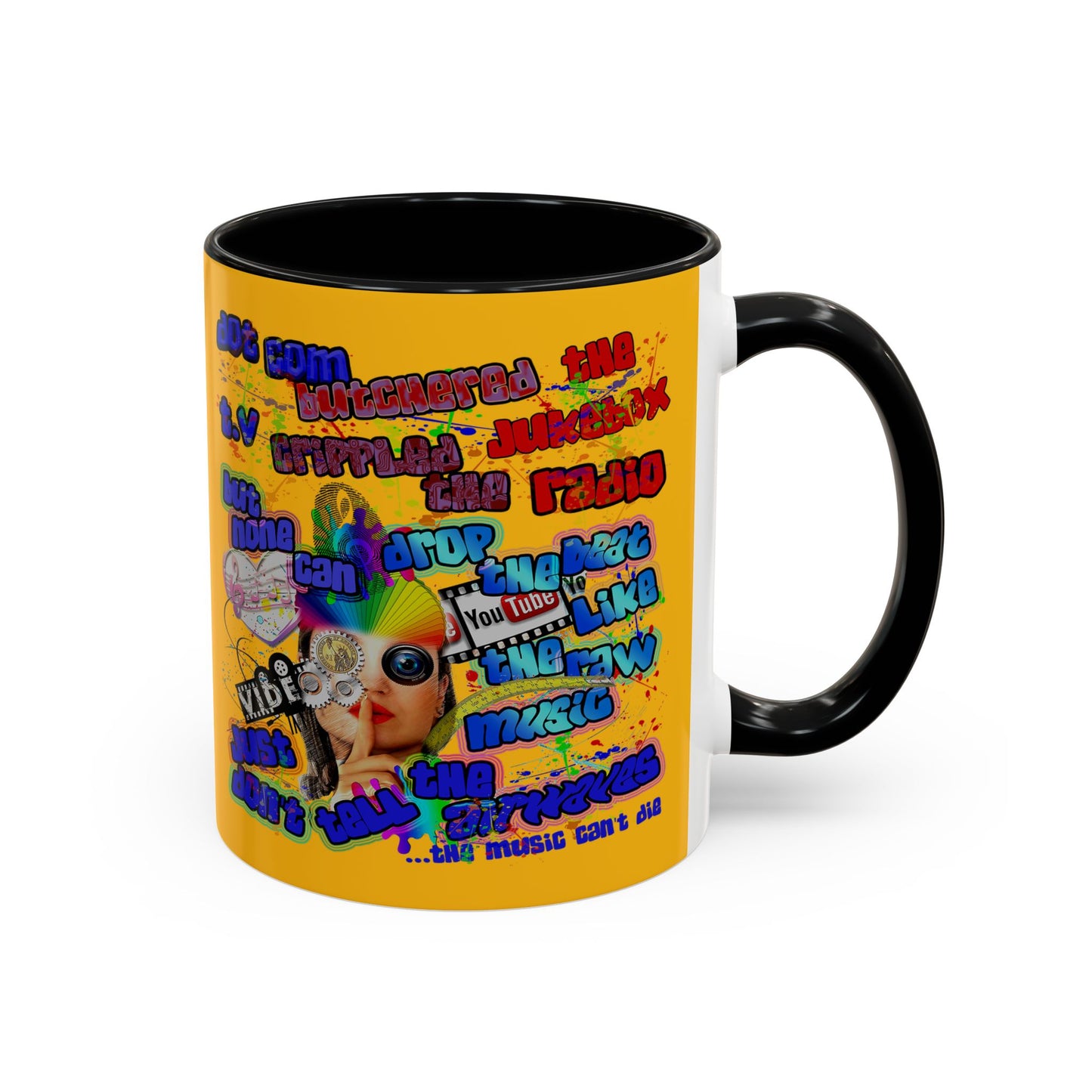 drop the beat - Accent Mug (yellow)