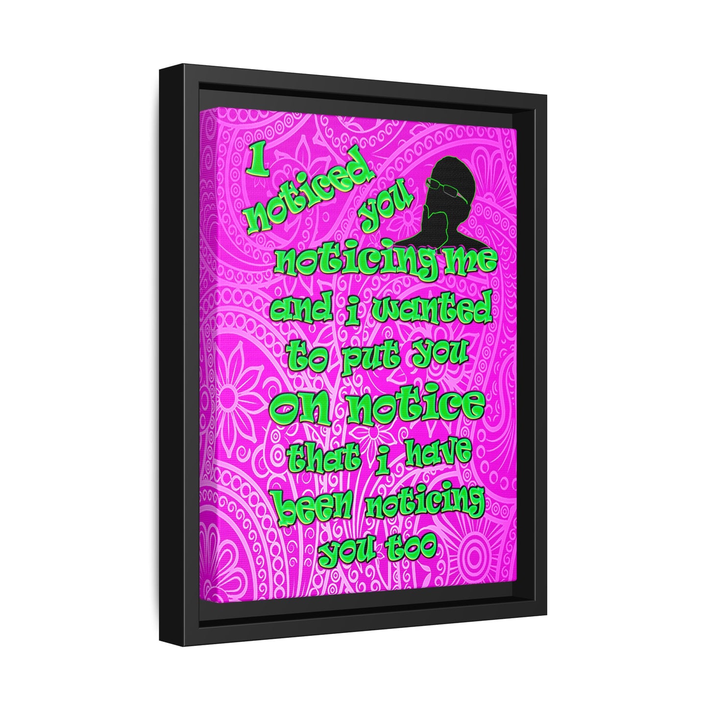 noticed you noticing - framed canvas art (pink swirl)