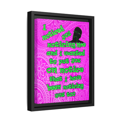 noticed you noticing - framed canvas art (pink swirl)