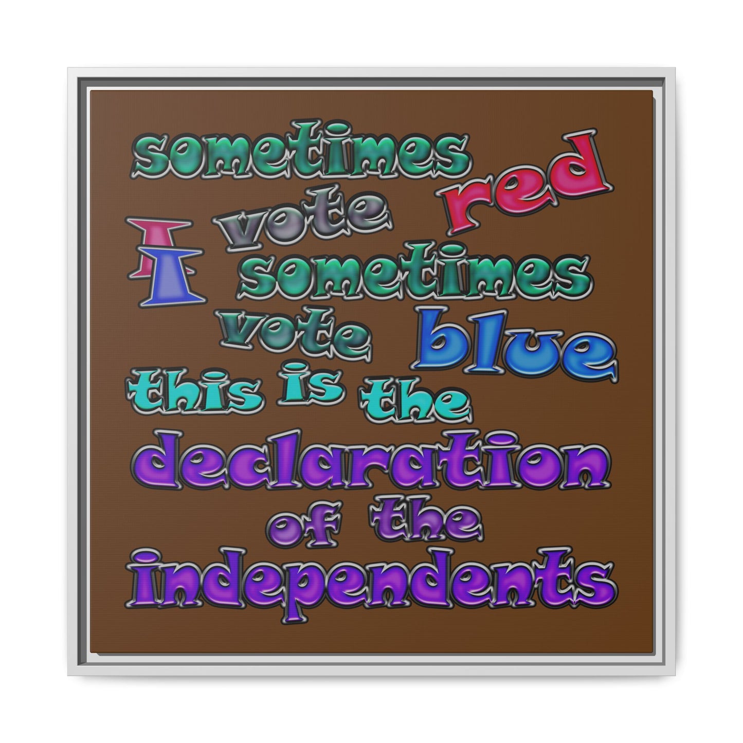 declaration of the independents - framed canvas art (brown)