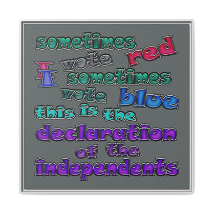declaration of the independents - framed canvas art (dark grey)