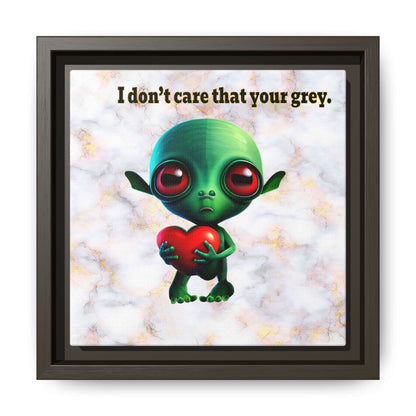 I don't care that your grey - framed canvas art (white marble)