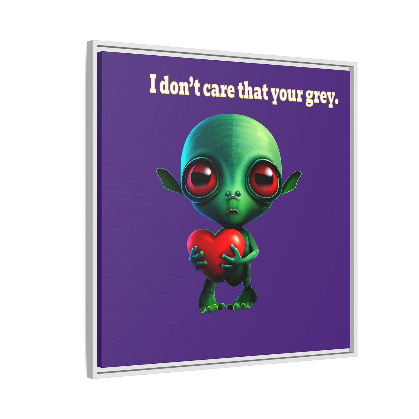 I don't care that your grey - framed canvas art (purple)