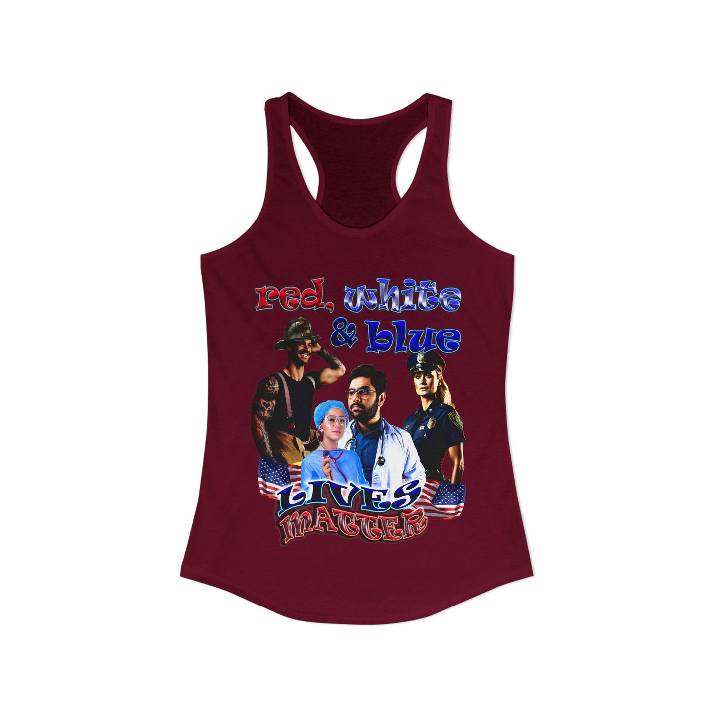 rw&b lives matter - Women's Ideal Racerback Tank
