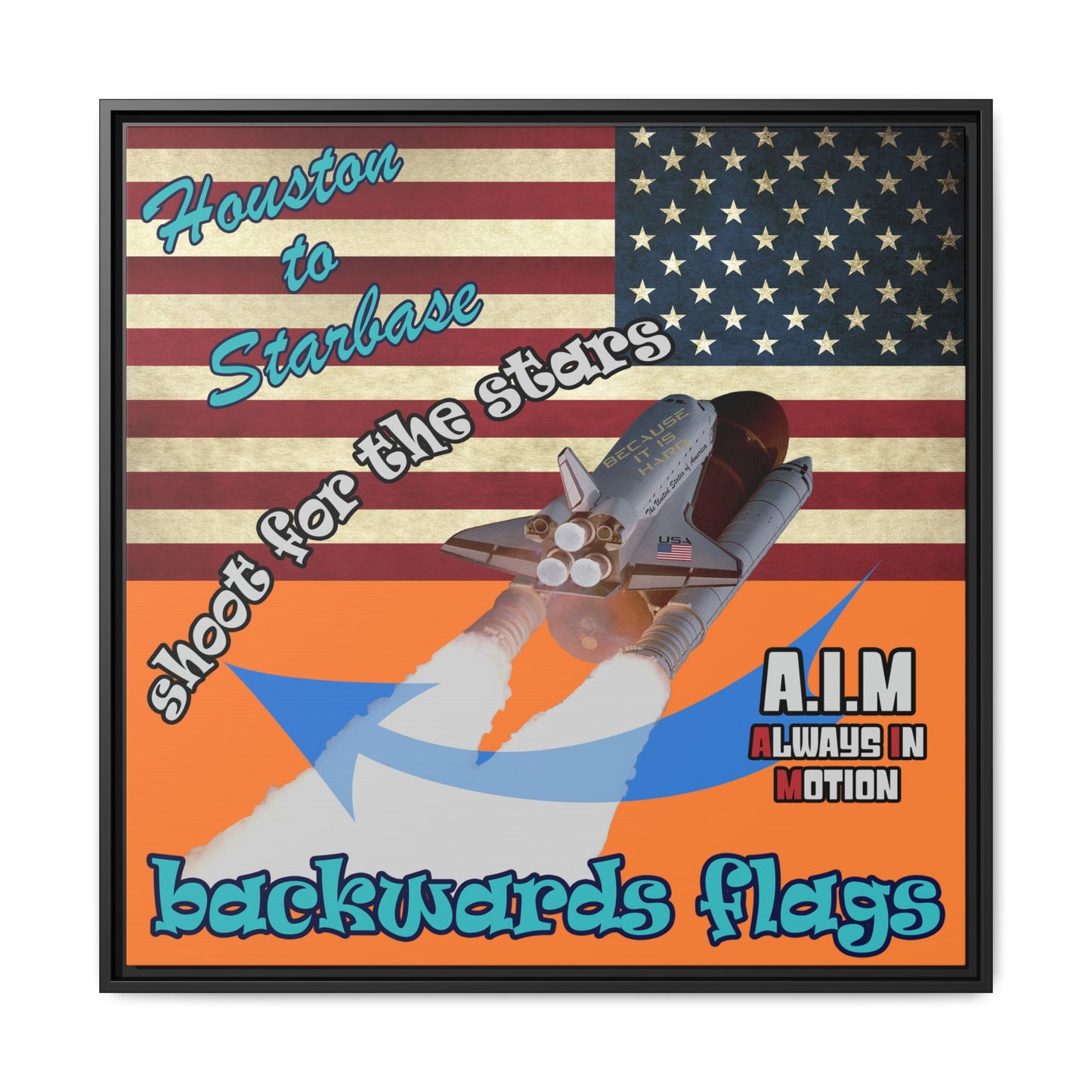 shoot for the stars - framed canvas art (crusta)