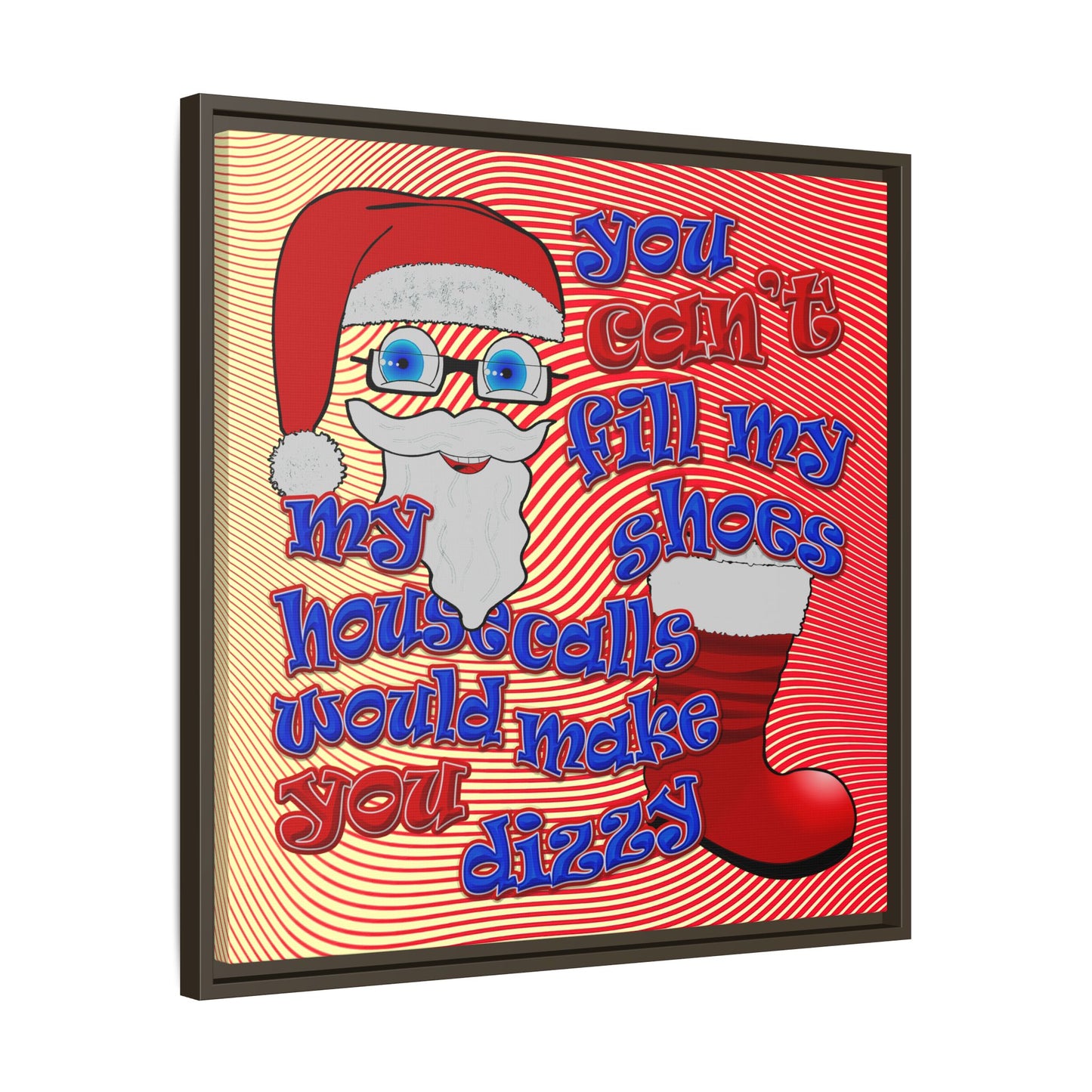 santa's shoes - framed canvas art (yellow-orange wave)