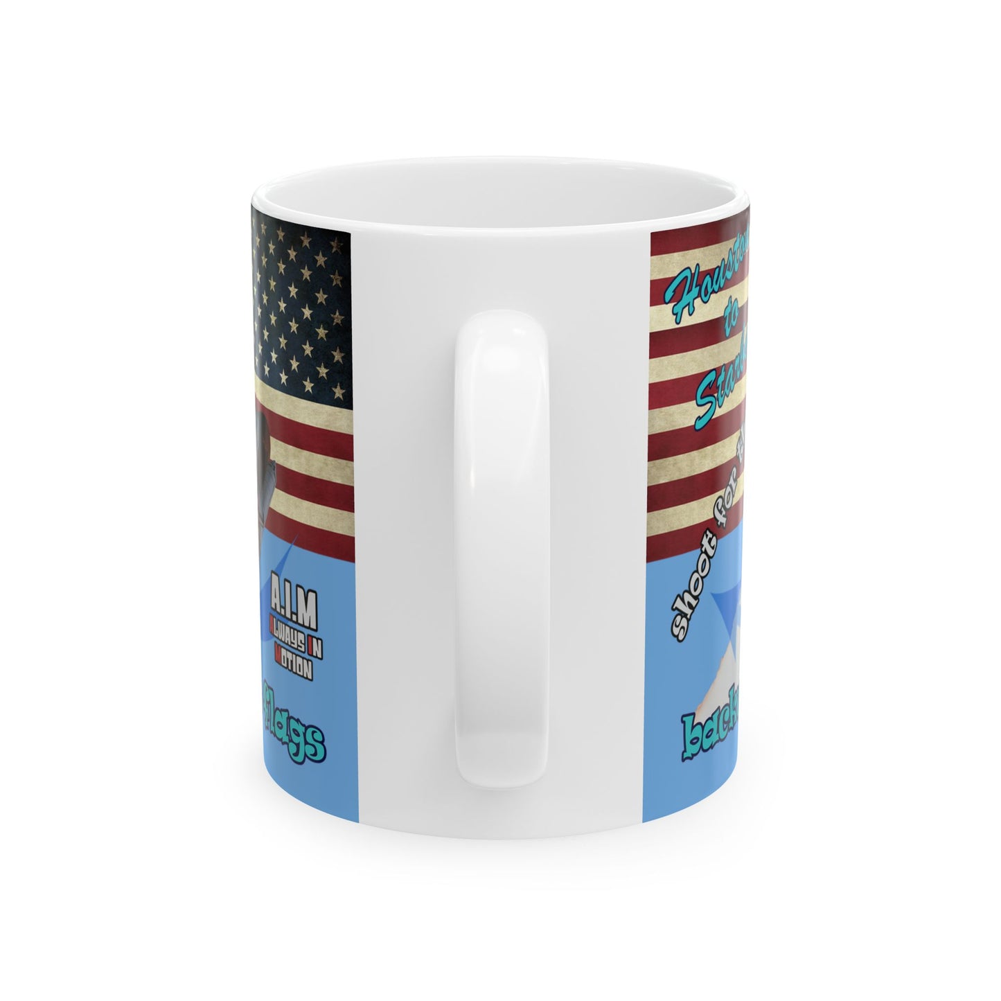 shoot for the stars - White Mug (light blue)