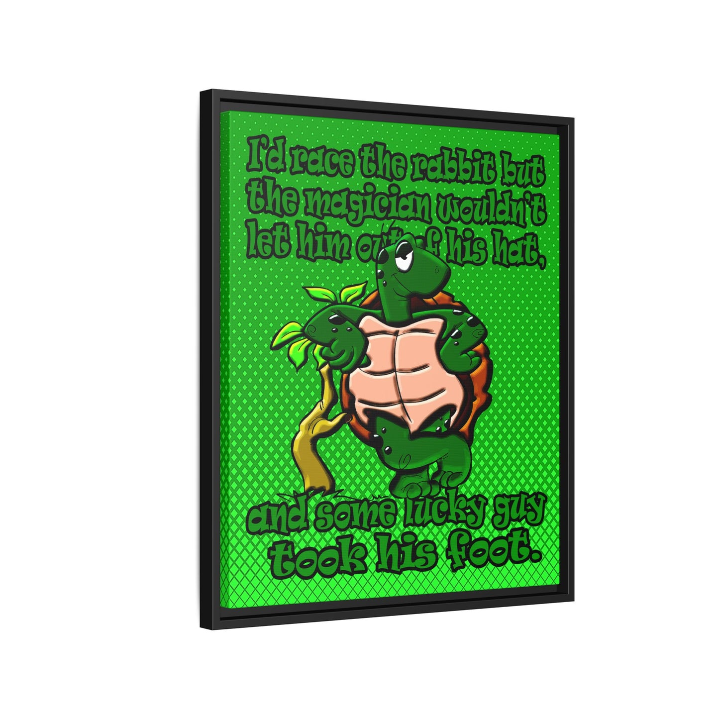 turtle race - framed canvas art (logo green)