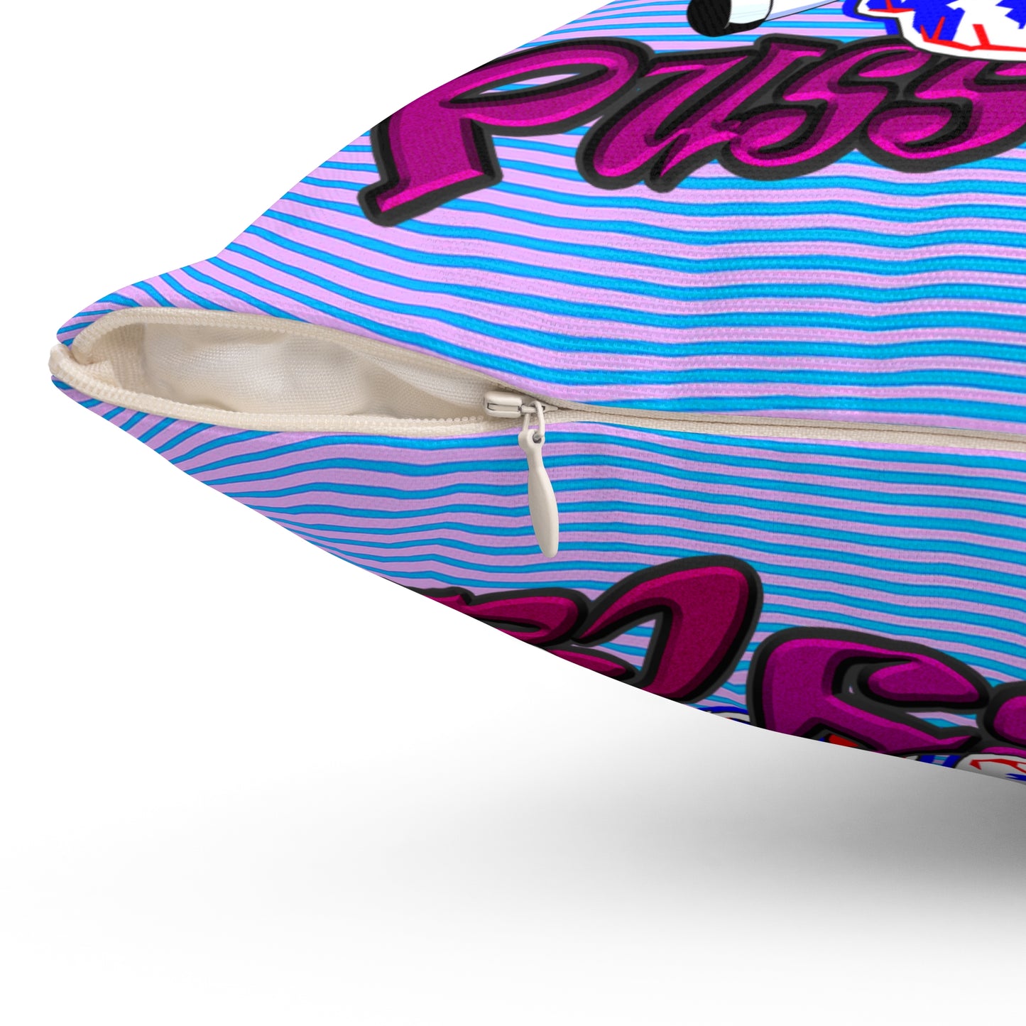 tag that - Spun Polyester Square Pillow - (light blue-purple wave)