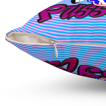 tag that - Spun Polyester Square Pillow - (light blue-purple wave)