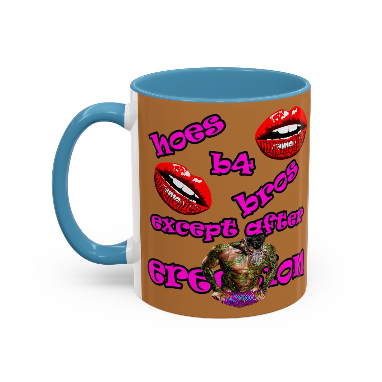 hoes b4 bros - Accent Mug (light brown)