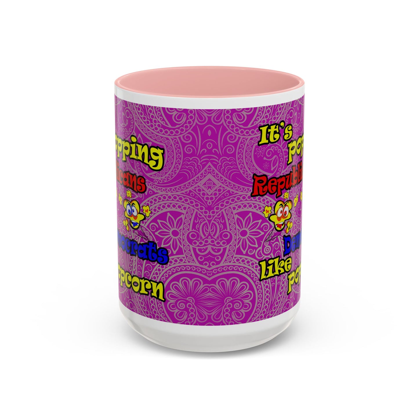 popping like popcorn - Accent Mug (pink swirl)