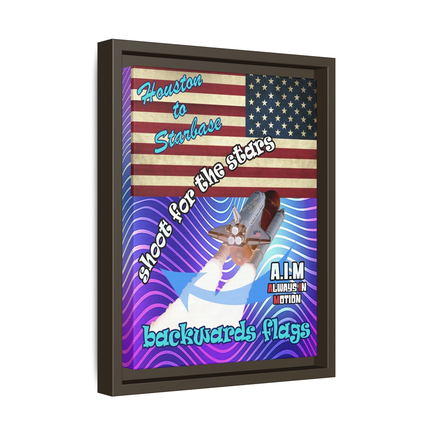shoot for the stars - framed canvas art (purple wave)