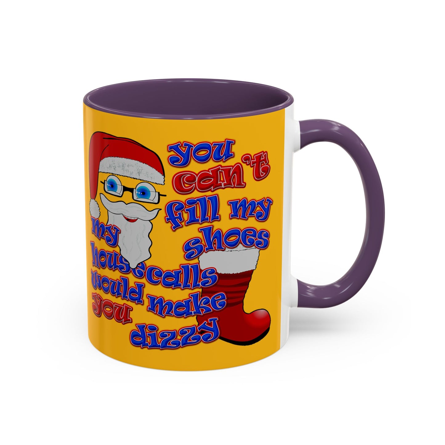 santa's shoes - Accent Mug (yellow)