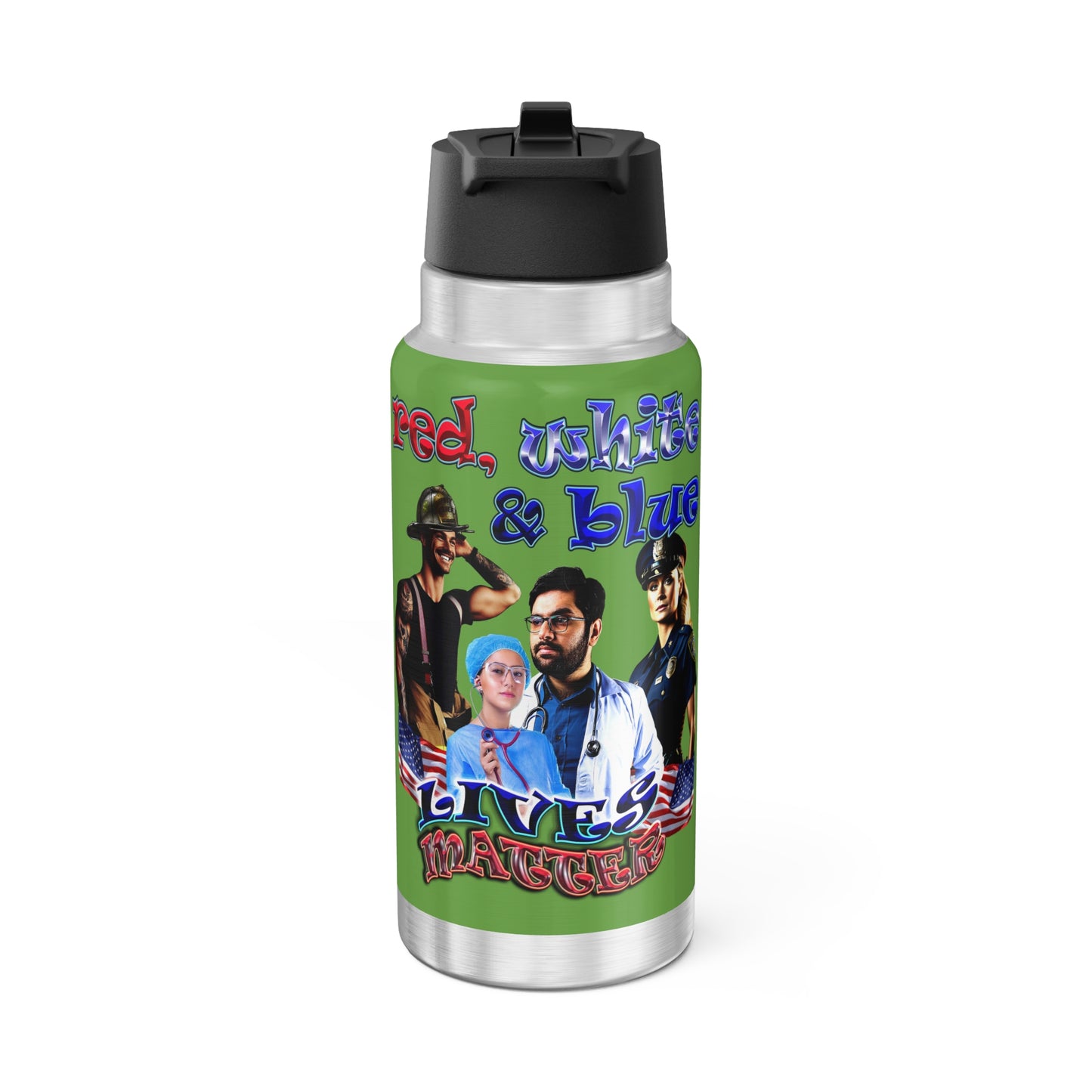 rw&b lives matter - Gator Tumbler, 32oz (green)