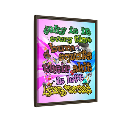 the bum's shit - framed canvas art (light blue-pink wave)