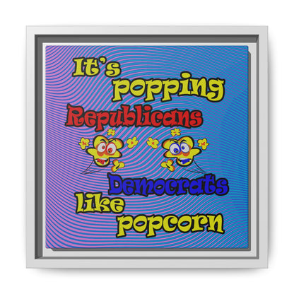 popping like popcorn - framed canvas art (light blue-purple wave)