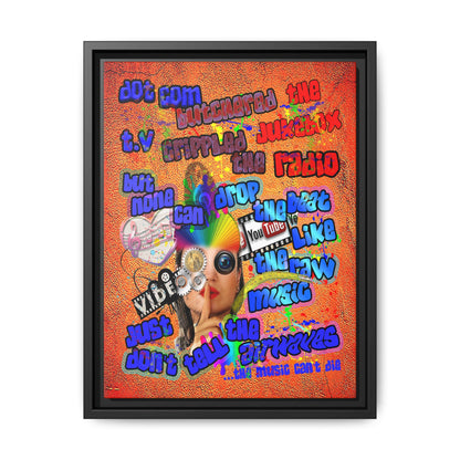 drop the beat - framed canvas art (burnt orange)