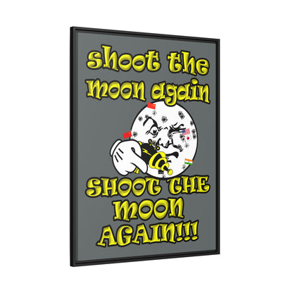 shoot the moon again - framed canvas art (dark grey)