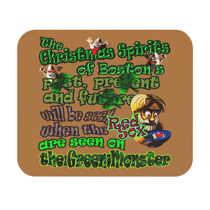 christmas spirits of boston - Mouse Pad (Rectangle) (light brown)