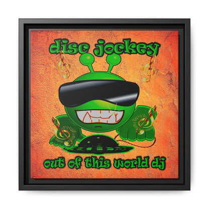 disc jockey - framed canvas art (burnt orange)