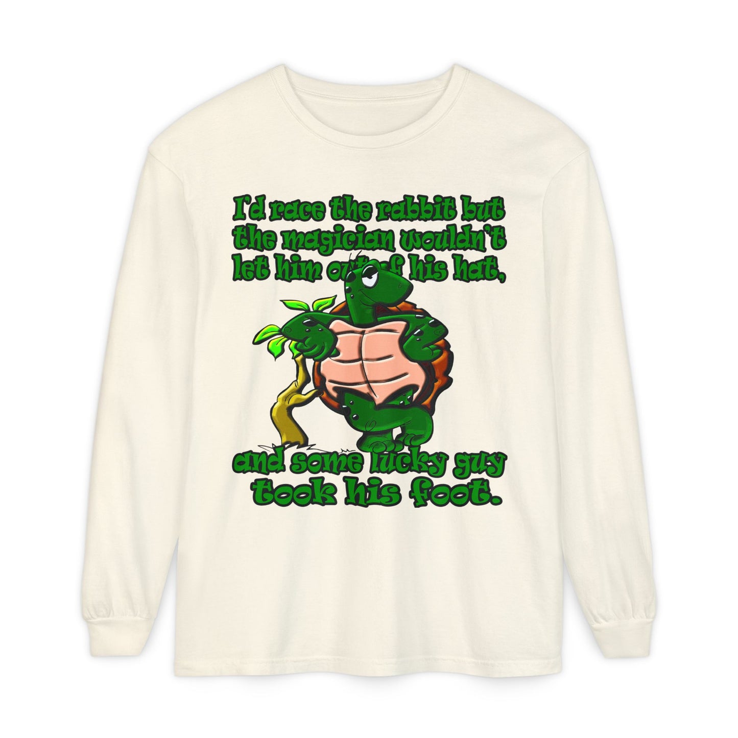 turtle race - Unisex Garment-dyed Long Sleeve T-Shirt