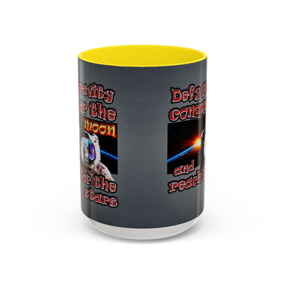 defy conquer reach - Accent Mug (grey-light grey)