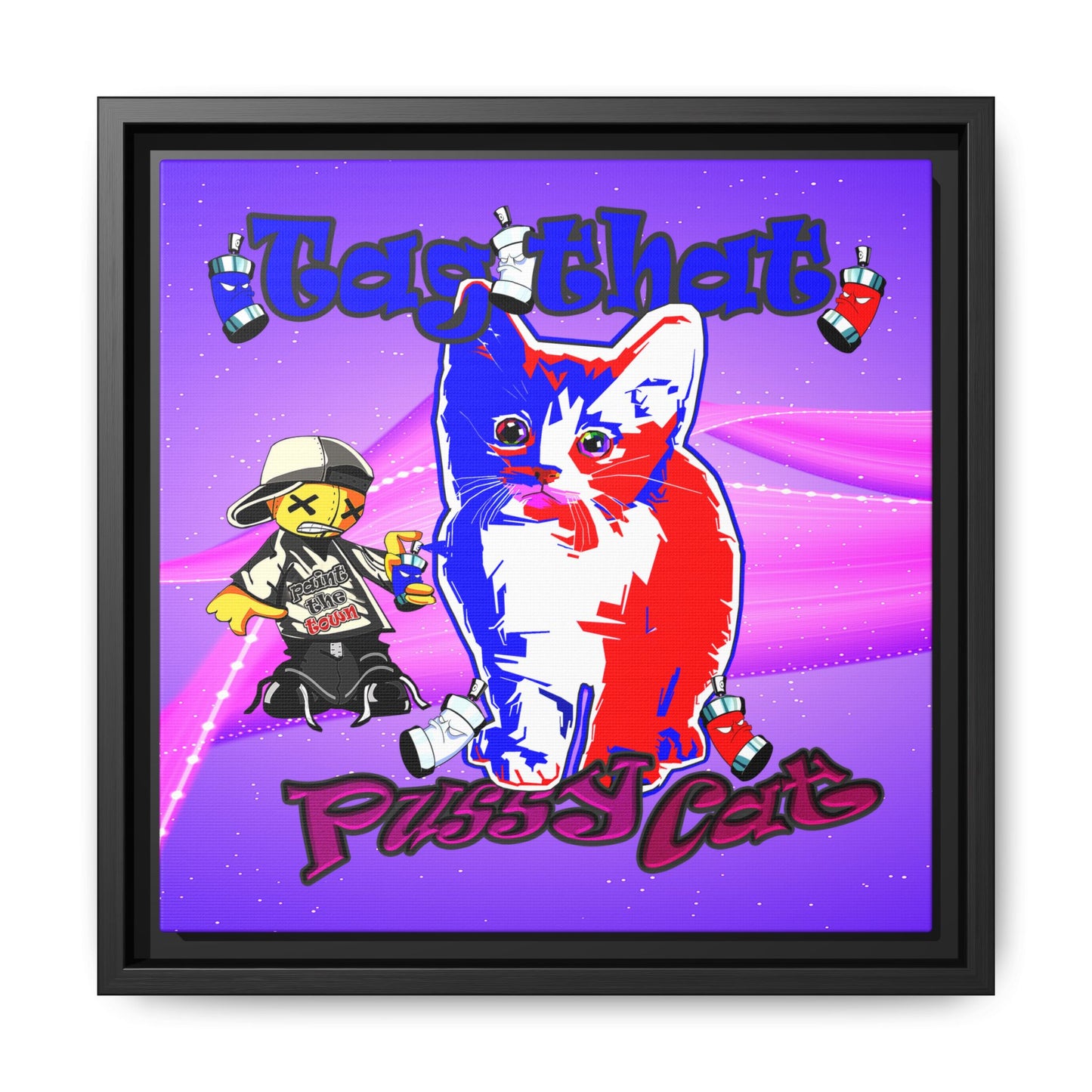 tag that - framed canvas art (purple-pink wave)
