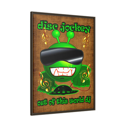 disc jockey - framed canvas art (brown papyrus)