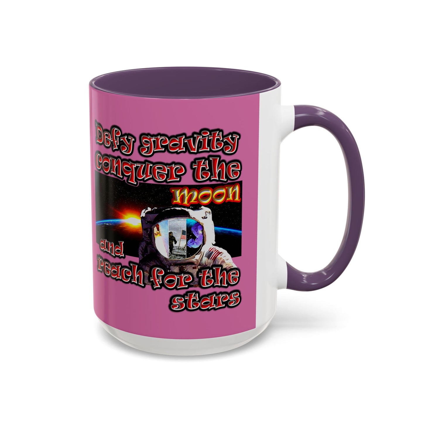defy conquer reach - Accent Mug (light pink)