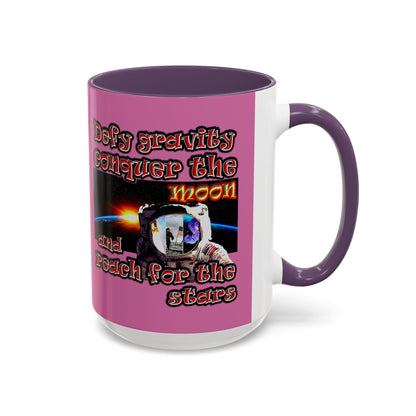 defy conquer reach - Accent Mug (light pink)
