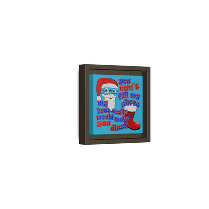 santa's shoes - framed canvas art (turquoise)